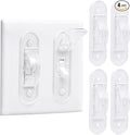 Wall Switch Guard, Childproof Light Switch Cover Guard | Toggle Style | Light Switch Protection | Lock Toggle Switch in On or Off Position | 4 Pack, Clear