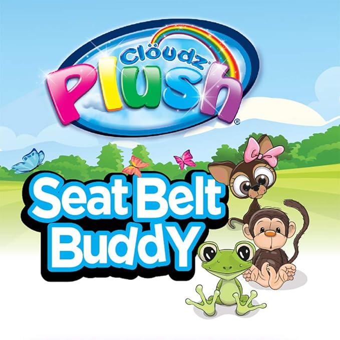 Cloudz Kids Super Soft N' Cuddly Seat Belt Buddy XL Travel Pillow. Keep Your Kids Comfy and Supported at Home or On The Go! - Cat