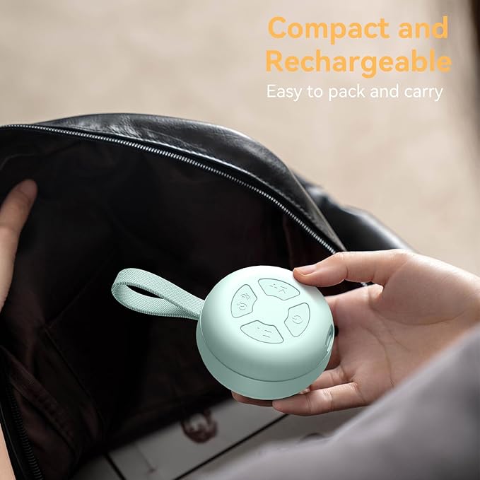 Portable Sound Machine for Baby | White Noise | 12 Soothing Sounds | Noise Canceling for Travel, Office, Nursery | Baby Shower | Registry Gift | Sleep Soother for Babies Kids Adults | Mint