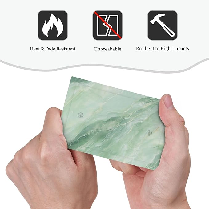 Light Switch Cover Green Marble Luxury Abstract Wall Plate Cover 1 Gang Blank No Device Decorative Outlet Covers Electrical Switchplate for Bathroom Bedroom Decor