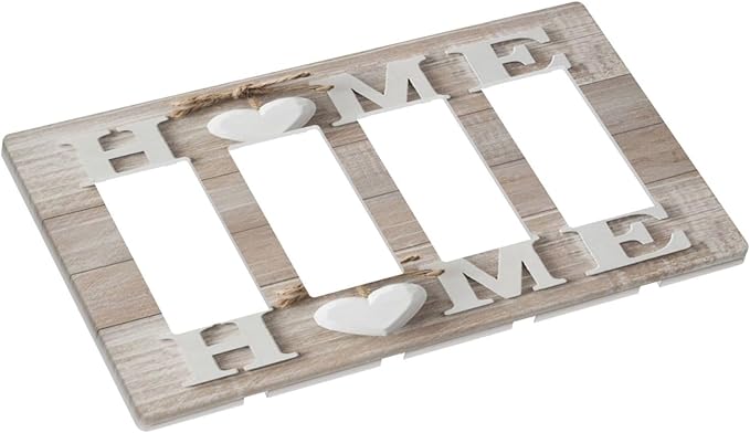 Farm Country Love Home Wood Print 4 Gang Quad Rocker Light Switch Cover Decorative Quadruple Device GFCI/Decorator Wall Plate Electric Faceplate Screwless