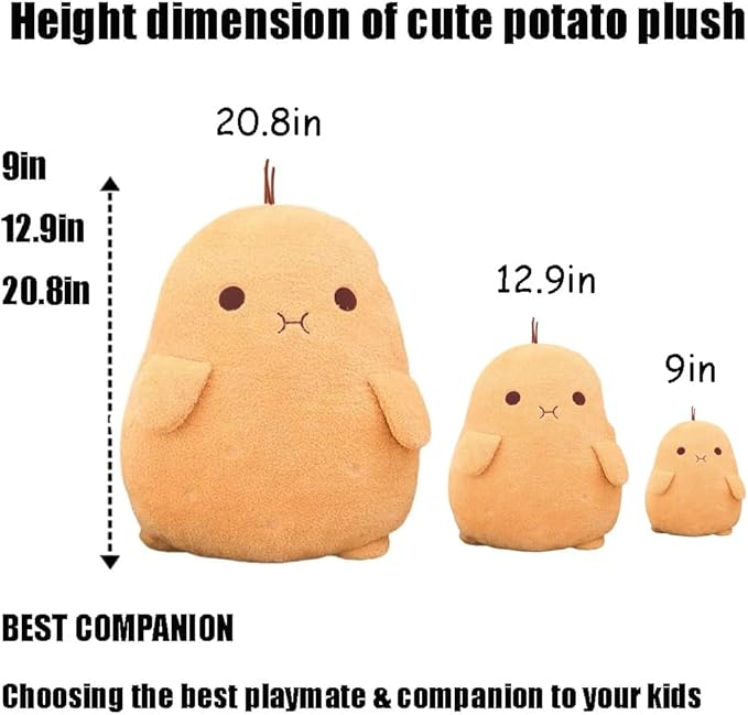 Cute Potato Plush Toy Kawaii Potato Stuffed Doll Soft Stuffed Food Potato Plushie Pillow Toys Doll Kids Gifts (12.9in)