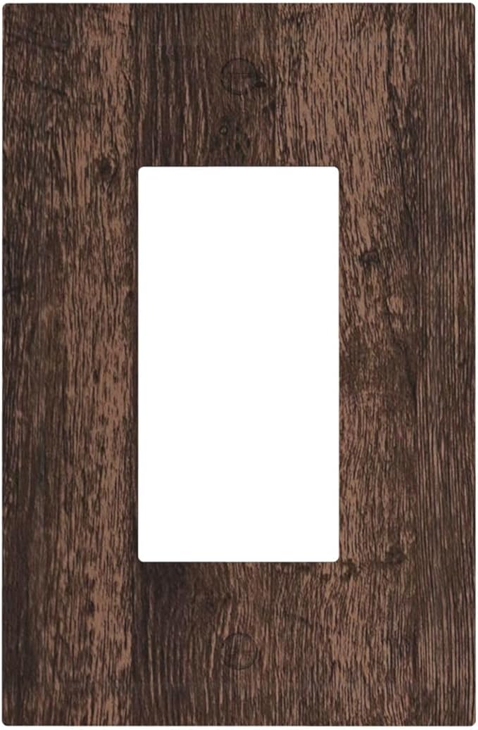 Outlet Covers Rustic Brown Wood Plank Retro Wooden Board 1 Gang Single Rocker Light Switch Cover Decorative GFCI Wallplates Socket Cover Electrical Switch Plate Covers for Farmhouse Home