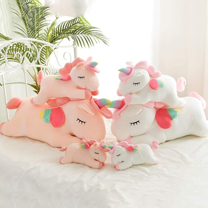 Unicorn Stuffed Animal, Soft Unicorn Plush Hugging Pillow Toy Gifts for Kids (White, 31.4 in)