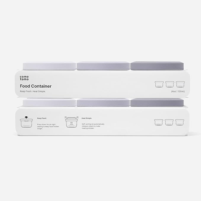 Comotomo 'Smart Vent' Baby Food Container, Gray Set of 6