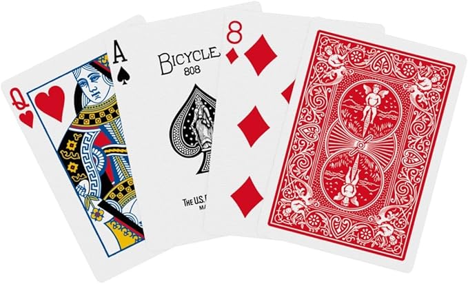 Bicycle Playing Cards 4 Pack, Standard Index Poker Size Decks in Red and Black for Poker, Blackjack, Rummy, Family Game Nights, and Classic Card Games, All Ages