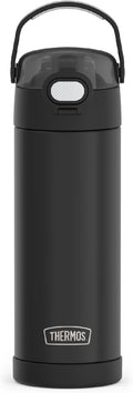 THERMOS FUNTAINER 16 Ounce Stainless Steel Vacuum Insulated Bottle with Wide Spout Lid,Black Matte,(Pack of 6)