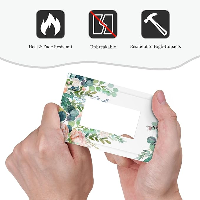 Green Eucalyptus Leaves Floral Watercolor Flower Decorative Outlet Covers 1 Gang Single Rocker Light Switch Cover Plate Wall Plates GFCI Faceplate for Bed Room Living Room Decor
