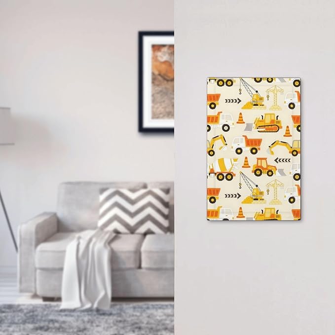 Decorative Light Switch Cover Plate Construction Vehicle Yellow Trucks Diggers 1 Gang No Device Single Blank Outlet Covers Wall Plates for Electrical Outlets Faceplate for Home Decor