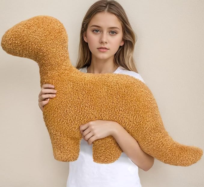 24 inch Large Dino Nugget Pillow, Big Tanystropheus Dino Chicken Nugget Pillow Stuffed Animal Plush Toy, Dino Nugget Plush Dinosaur Theme Party Decoration Birthday Gift for Kids