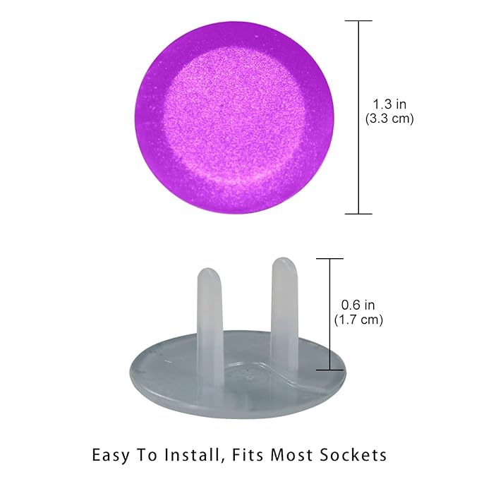 Pure Dark Purple Pattern Outlet Covers Baby Proofing Child Proof Plug Covers for Electrical Outlets Easy Install Outlet Plug Covers