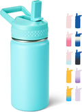 Fijinhom 12 oz Kids Water Bottle, Toddler Water Bottle with Straw, Boys&Girls Bottle for School, 304 Stainless Steel Vacuum Insulated Bottle for Kids, BPA-Free, Leak-Proof, Mint Green