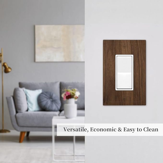 Decorative Outlet Covers Dark Brown Wood Grain 1 Gang Single Rocker Light Switch Cover Plate GFCI Wall Plates Electrical Switch Plate Cover for Farmhouse Cabin Decor
