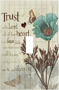 Rustic Elegant Teal Tulip Bible Inspirational Quote Decorative Light Switch Cover 1 Gang Single Toggle Device Electrical Faceplate Switchplates Decorator Outlet Wall Plate for Farmhouse Bedroom Decor