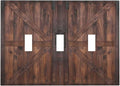 Rustic Barn Doors Vintage Brown Wood Plank Print Decorative Switch Plates 3 Gang Wall Plate Triple Toggle Light Switch Cover Faceplate Electrical Wall Panels for Farmhouse Home Decor