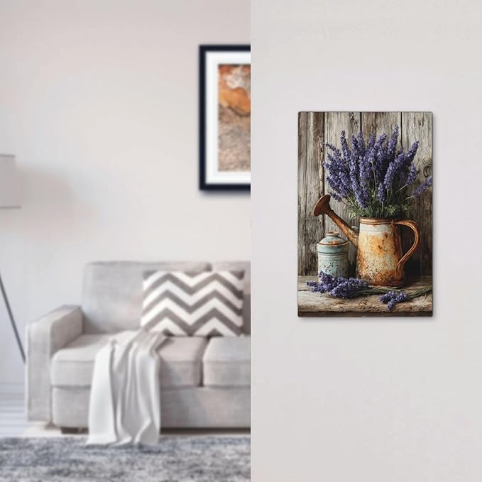Rustic Flowers Lavender Purple Floral Oil Painting Light Switch Cover Plate 1 Gang No Device Blank Electrical Wall Plates Faceplate Decorative Switch Plate Covers for Farmhouse Bedroom Decor