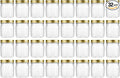 novelinks 8 oz Clear Plastic Jars with Airtight Lids, 32 Pack Plastic Mason Jars with Lids 8oz, Refillable Storage Slime Containers & Small Spice Jar for Kitchen Organization (32 Pack,Gold)