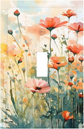 Vintage Red Orange Yellow Poppy Floral Flowers Decorative Light Switch Cover 1 Gang Single Toggle Device Electrical Faceplate Switchplates Decorator Outlet Wall Plate for Bedroom Living Room Decor
