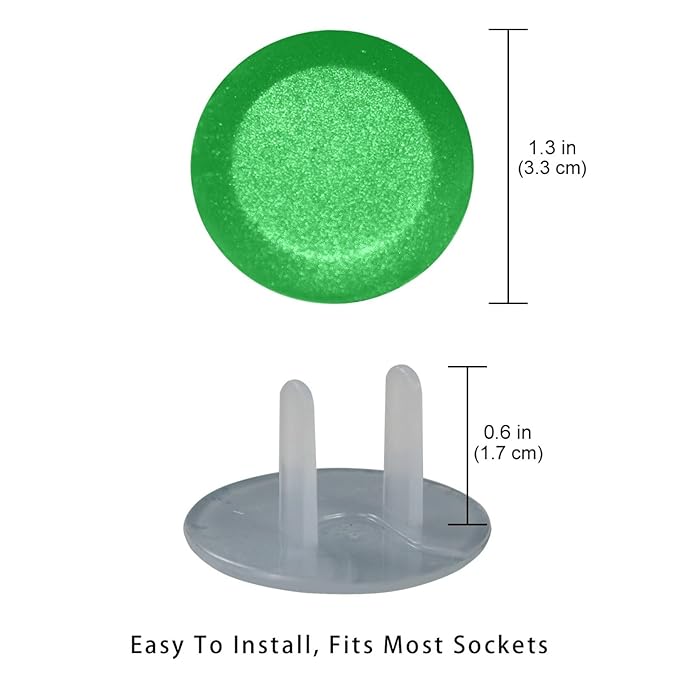 Pure Plant Green Color Outlet Covers Baby Proofing Child Proof Plug Covers for Electrical Outlets Easy Install Outlet Plug Covers
