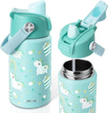 Kids Water Bottle for School 12 oz,Insulated Stainless Steel Water Bottle for Kids,Water Bottles for Toddler Girls Boys with Pop-Up Straw-Cap(Unicorn)