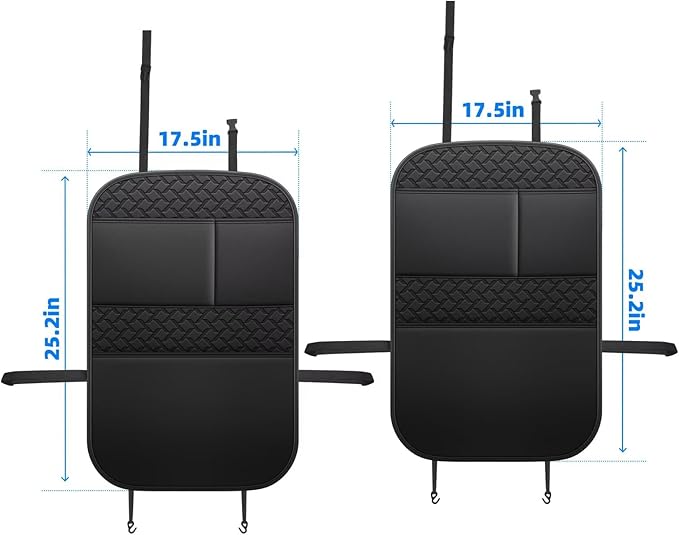 Back Seat Protector 2 Pack Fit for Subaru Outback Car Kick Mats for Kids Upgraded Version with Storage Organizer Waterproof Dirt Proof Faux Leather Auto Accessories (Black)