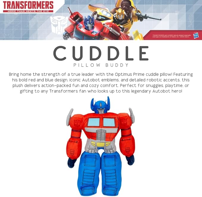 Franco Kids Transformer Optimus Bedding Super Soft Cozy Cuddle Pillow, (Officially Licensed Product)