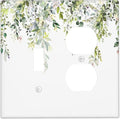 Wallplates Green Eucalyptus Leaves Floral Wildflower 1 Toggle 1 Duplex Switch Plate Electrical Gfci Faceplate Decorative Light Switch Covers For Bed Room Living Room Decor