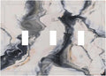Abstract Marble Textured Modern Luxury Print Decorative Switch Plates 3 Gang Wall Plate Triple Toggle Light Switch Cover Faceplate Electrical Wall Panels for Bathroom Kitchen Decor