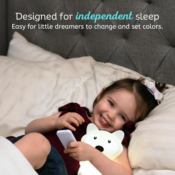 Lumipets Fiona The Fox Squishy Night Light for Kids | Silicone Mood Lamp with Tap & Remote Control | Rechargeable Color Changing Animal NightLight for Boys & Girls | Portable Nightlight with USB Cord
