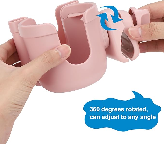 Accmor Stroller Cup Holder with Phone Holder, Bike Cup Holder, Universal Cup Holder for Uppababy Nuna Doona Strollers, 2-in-1 Cup Phone Holder for Stroller Bike Accessory