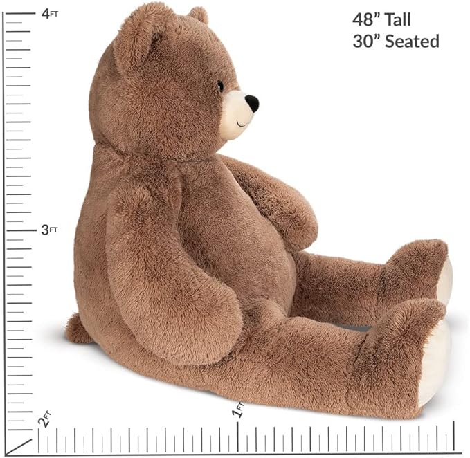 Vermont Teddy Bear Giant Teddy Bear Stuffed Animal | 4 Foot Teddy Bear Plush Toy | Emotional Support Plush for Baby Shower Decorations for Kids and Adults | Crafted in the USA