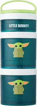 Whiskware Stackable Snack Containers for Kids and Toddlers, 3 Stackable Snack Cups for School and Travel, The Child Little Bounty - Green/White/Teal