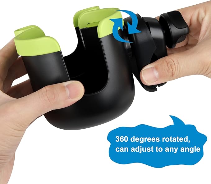 Accmor Stroller Cup Holder with Phone Holder, Bike Cup Holder, Universal Cup Holder for Uppababy Nuna Doona Strollers, 2-in-1 Cup Phone Holder for Stroller Bike Accessory