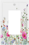 Decorative Outlet Covers Boho Colorful Flowering Plant Wild Flower 1 Gang Single Rocker Light Switch Cover Plate Wall Plates Gfci Faceplate For Bed Room Living Room Decor