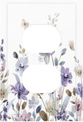 Purple Watercolor Flower Floral Butterfly Outlet Covers 1 Gang Duplex Light Switch Cover Decorative Switch Plates Electrical Receptacle Faceplate Wall Plate for Bedroom Living Room Decor