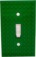 Brick Wall Plate, Single Toggle Light Switch Cover for Kids Bedroom, Game Room, 1-Gang (Light Green)