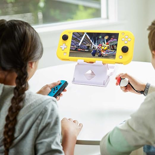 GUTIAL Accessories Bundle for Nintendo Switch Lite - Cute Kawaii NS Lite Accessories kit for Grils Boys Kids with Carrying Case, Cartoon Cover Case, Screen Protector, Stand - Yellow