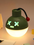 Pull-String Cute Night Light, 7 Color Changing, 30-Min Auto Off, USB-C Rechargeable Cordless Portable Bomb Night Light for Kids Room Bedroom/Camping, Afraid of Dark Indoor Christmas Gift