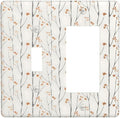 Boho Floral Watercolor Tree Branch Flower Minimalist Outlet Covers 1 Toggle 1 Rocker Combination Decorative Wall Plate Electrical Switch Plates Light Switch Cover Plate for Bedroom Living Room Decor