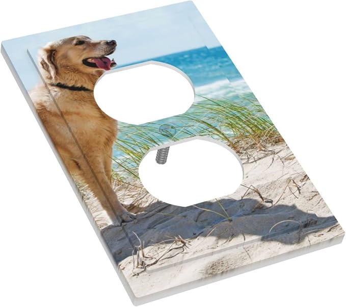 Custom 1 Gang Outlet Plate Personalized Duplex Decorative Add Your Design Outlet Covers Electrical Receptacle Lightswitch Faceplate with Picture Logo Text 5"" X 3"