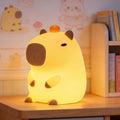 FAMIDUO Capybara Night Light, Long-Lasting Silicone Squishy Lamp, Cute Animal Nursery Light with 20-Min Timer, Dimmable Bedside Lamp for Kids Room, College Dorm Decor, Funny Gifts for Girls Boys Baby