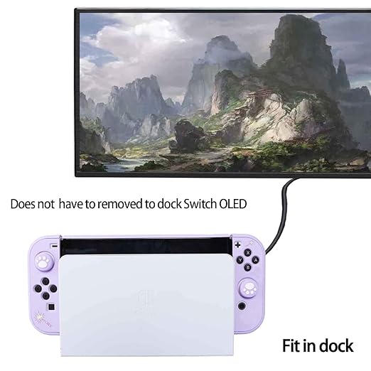 GUTIAL Accessories Bundle for Nintendo Switch OLED - Purple Girly Accessories Kit for Nintendo Switch Oled with Carry Case Screen Protector Cover Case kawaii Stand Cute Thumb Grips for Girls - Purple