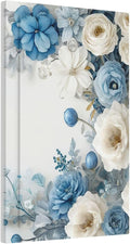 Decorative Light Switch Cover Plate Blue Rose White Flowers Rustic Floral 1 Gang No Device Single Blank Outlet Covers Wall Plate Cover Switchplate Electrical Face Plate
