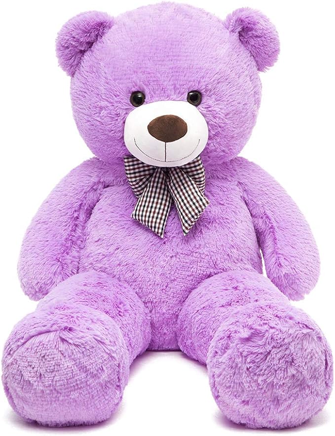 MorisMos Giant Teddy Bear 4 Feet, 47inch Stuffed Animal Big Teddy Bear Plush, Classic Gift Girlfriend Boyfriend on Birthday, Violet