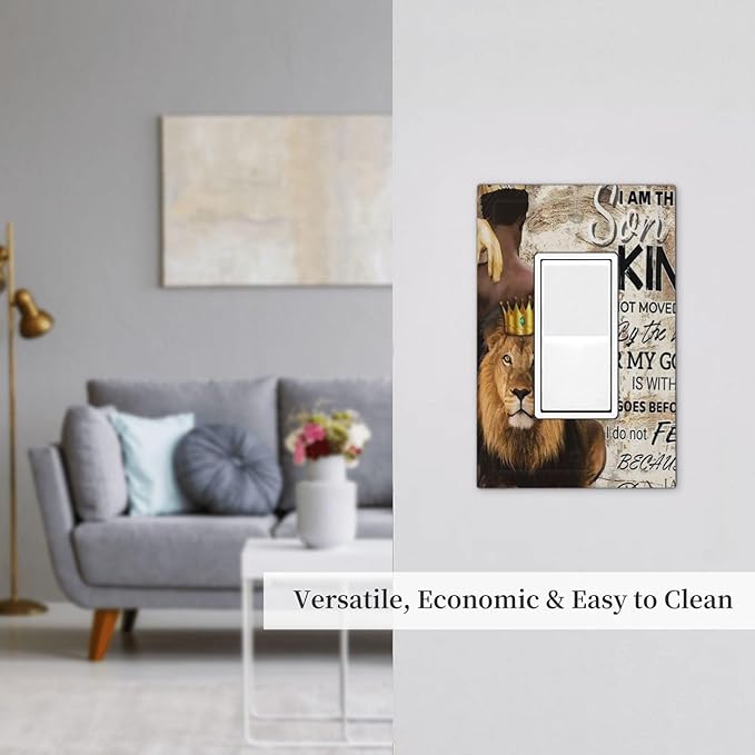 Quotes African Man Afro Lion 1 Gang Rocker/Decora Outlet Light Switch Wall Plate Cover Faceplate Decorative Switchplate Kitchen Home Bedroom Decorate