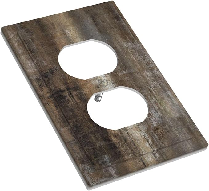 Decorative Outlet Covers Tan Brown Rustic Abstract Wood Vintage Wooden 1 Gang Duplex Light Switch Cover Plate Electrical Switch plates WallPlates Socket Covers for Farmhouse Home Decor
