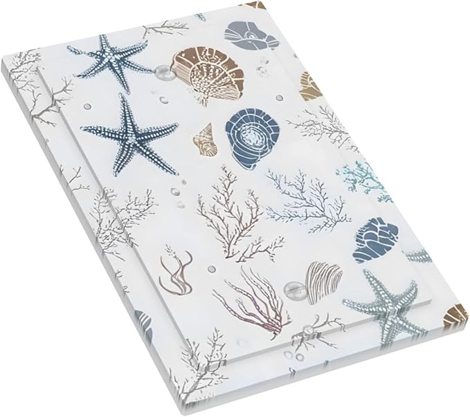 Ocean Starfish Seashells Nautical Coastal Sea Coral Light Switch Cover Plate 1 Gang No Device Blank Electrical Wall Plates Faceplate Decorative Switch Plate for Kids Room Nursery Decor
