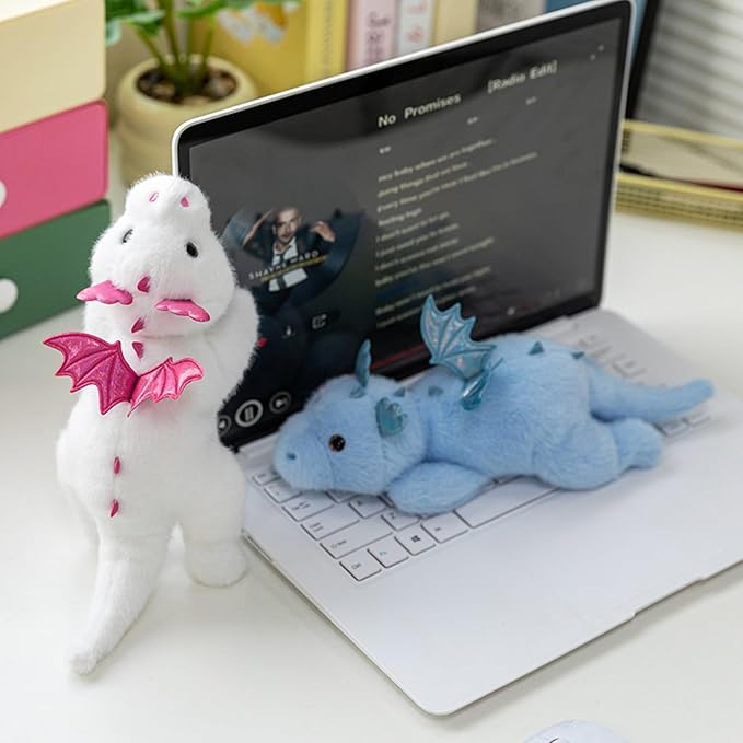 PEACH CAT Dragon Plush Cute Dragon Stuffed Animal Small Plushies Toys Gifts for Kids White