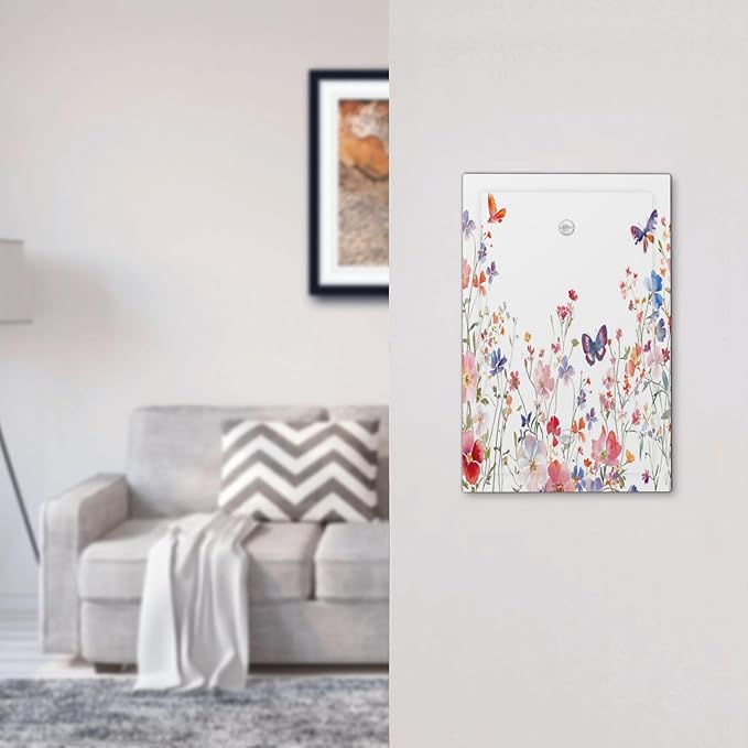 Colorful Flower Watercolor Floral Butterfly Bird Light Switch Cover Plate 1 Gang No Device Blank Electrical Wall Plates Faceplate Decorative Switch Plate Covers for Bedroom Living Room Decor