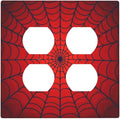 Red Spider Web Black Line Simplicity Outlet Covers 2 Gang Double Duplex Decorative Light Switch Covers Electrical Wallplates Socket Faceplate For Kids Room Home Decor